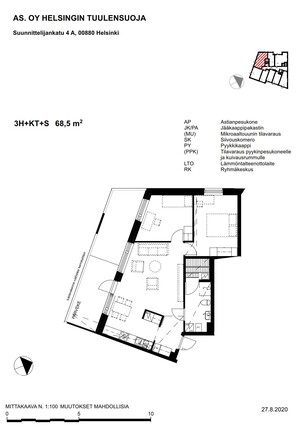 Vuokra-asunto Helsinki Herttoniemi 3 huonetta Julkisivu