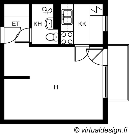 Vuokra-asunto Kouvola Tornionmäki Yksiö