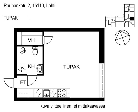 Vuokra-asunto Lahti Keskusta Yksiö Julkisivukuva