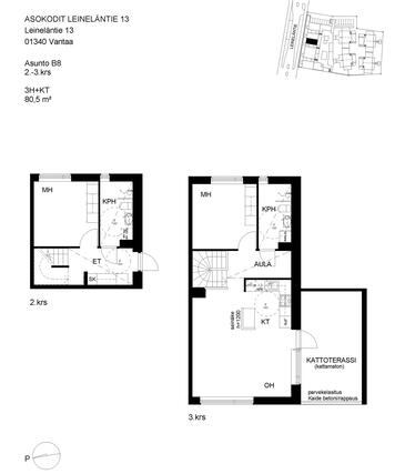 Right of occupancy apartment Vantaa Leinelä 3 rooms