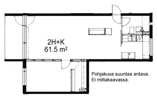 Vuokra-asunto Oulu Kaukovainio Kaksio Julkisivu