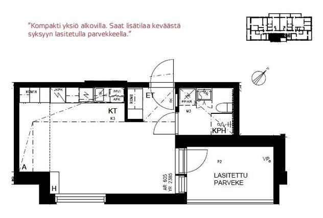 Vuokra-asunto Vantaa Kivistö Yksiö -