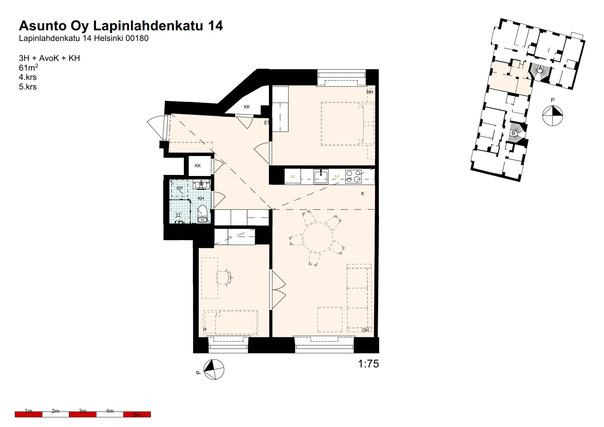 Vuokra-asunto Helsinki Kamppi 3 huonetta Digistailaus