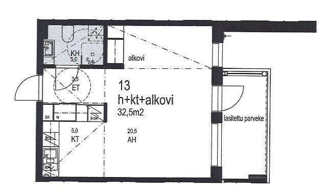 Vuokra-asunto Turku Kakolanmäki Yksiö -