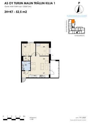 Rental Turku Herttuankulma 3 rooms Valoisa parvekkeellinen kolmio erinomaisella sijainnilla