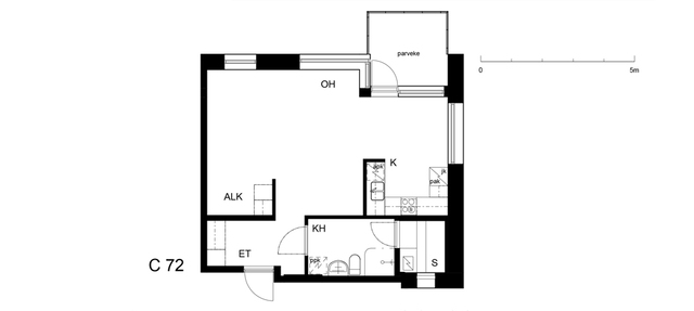 Rental Helsinki Hermanni 1 room C 72  Tuulensuuntori 1 C 72