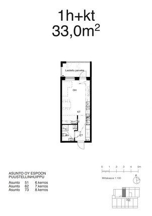 Vuokra-asunto Espoo Leppävaara 1 room -