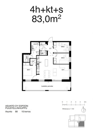 Rental Espoo Leppävaara 4 rooms -