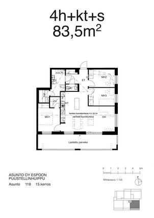 Vuokra-asunto Espoo Leppävaara 4 huonetta -