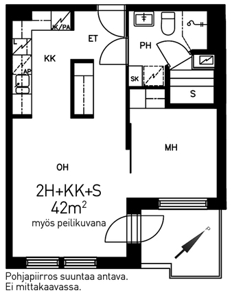 Rental Oulu Keskusta 2 rooms Julkisivu