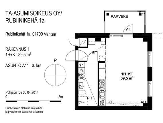 Vuokra-asunto Vantaa Kivistö Yksiö