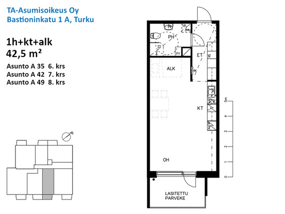 Asumisoikeusasunto Turku Skanssi Yksiö