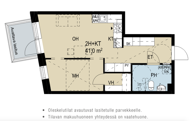 Vuokra-asunto Tampere Niemenranta Kaksio