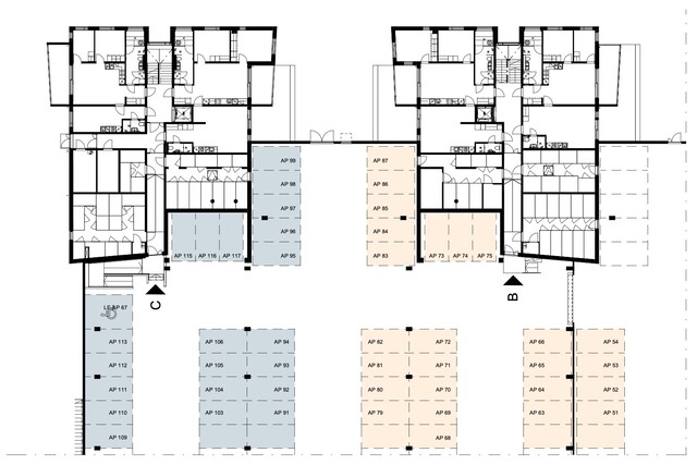 Autohallipaikka Espoo Westend  Yleiskuva