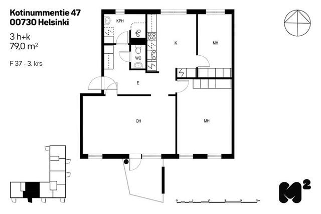 Vuokra-asunto Helsinki Tapanila 3 huonetta