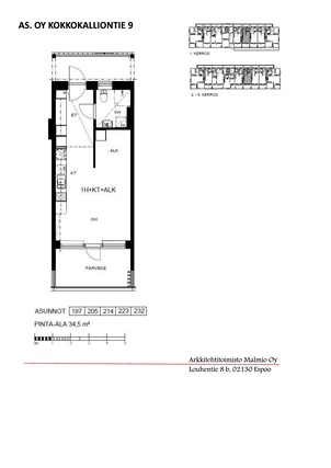 Rental Helsinki Pitäjänmäki 1 room Olohuone