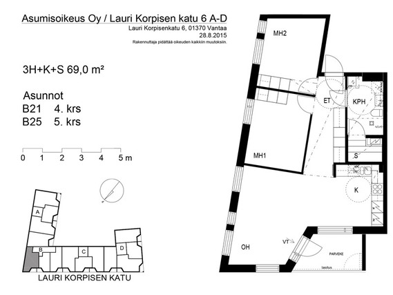 Asumisoikeusasunto Vantaa Jokiniemi 3 huonetta