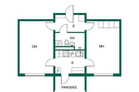 Vuokra-asunto Oulu Höyhtyä Kaksio julkisivu