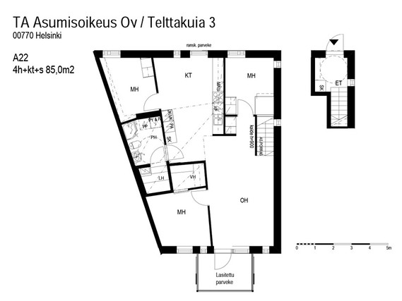 Asumisoikeusasunto Helsinki Suurmetsä 4 huonetta