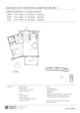 Vuokra-asunto Vantaa Kartanonkoski Kaksio Kampanja/havainnekuva