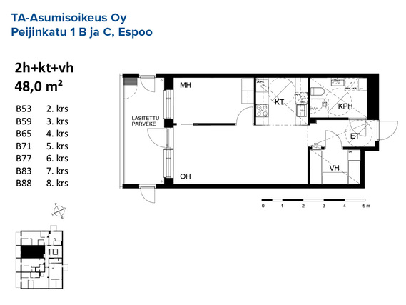 Asumisoikeusasunto Espoo Kaitaa Kaksio