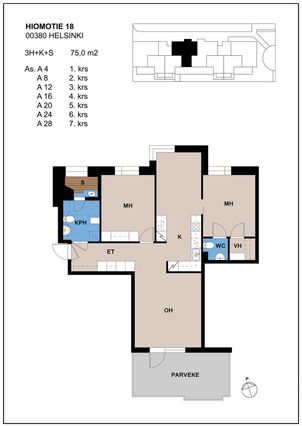 Asumisoikeusasunto Helsinki Pitäjänmäki 3 huonetta