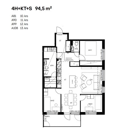 Vuokra-asunto Espoo Finnoo 4 huonetta Yleiskuva