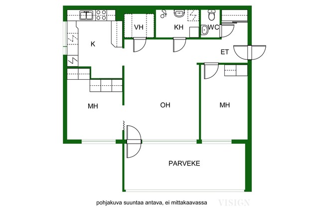 Vuokra-asunto Salo Perniö 3 huonetta Yleiskuva