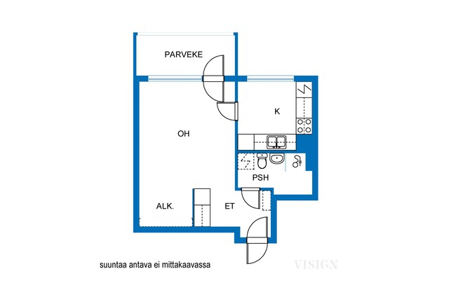 Vuokra-asunto Lahti Laune Yksiö Yleiskuva