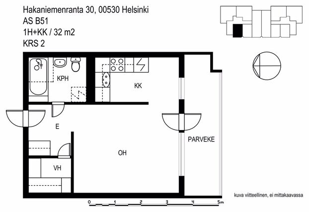 Vuokra-asunto Helsinki Merihaka Yksiö