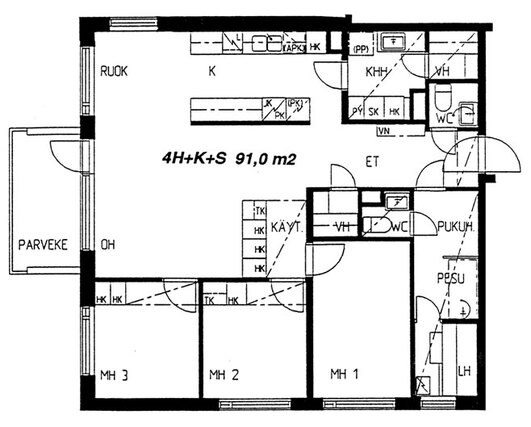 Asumisoikeusasunto Tampere Kaukajärvi 4 huonetta