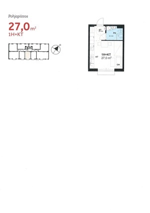 Rental Turku Keskusta 1 room Julkisivu sisäpihalle