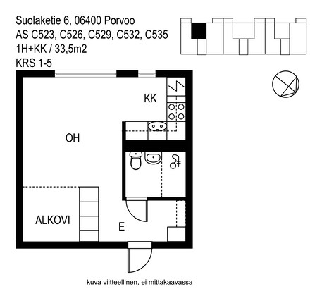 Vuokra-asunto Porvoo Gammelbacka Yksiö Kampanja