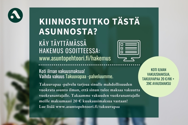 Vuokra-asunto Turku Kupittaa Yksiö