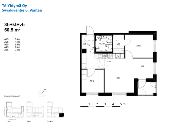 Vuokra-asunto Vantaa Kivistö 3 huonetta