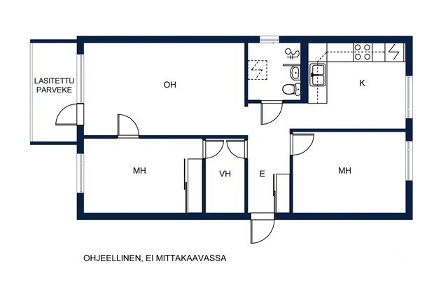 Vuokra-asunto Espoo Matinkylä 3 huonetta Stailattu kuva