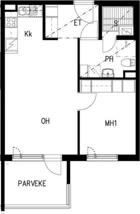 Right of occupancy apartment Lahti Asemantausta 2 rooms