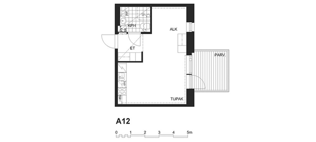 Vuokra-asunto Tampere Ratina Yksiö A 12  Voimakatu 9 A 12