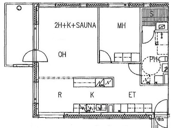 Rental Lahti Ruoriniemi 2 rooms Pohjakuva