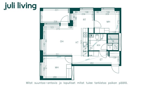 Vuokra-asunto Turku Pukkila 3 huonetta Yleiskuva