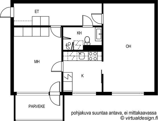 Vuokra-asunto Espoo Kivenlahti Kaksio Olohuone