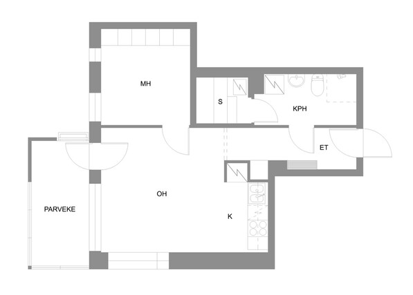 Vuokra-asunto Oulu Peltola Kaksio Pohjakuva 40,5 m2