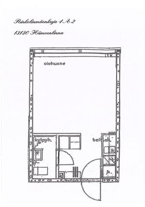 Vuokra-asunto Hämeenlinna  Yksiö