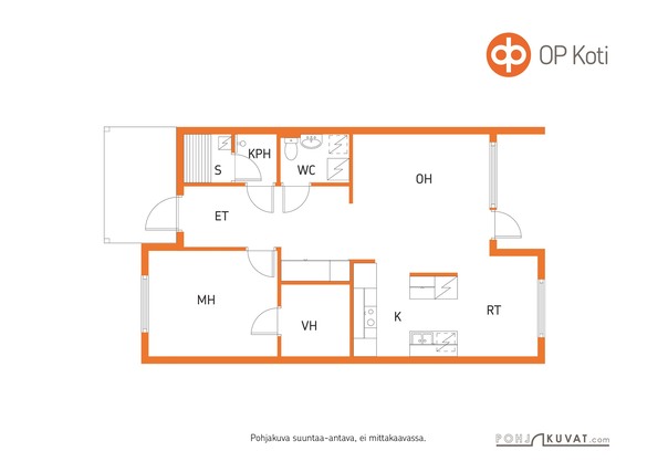 Vuokra-asunto Jyväskylä Mustalampi Kaksio stailattu kuva