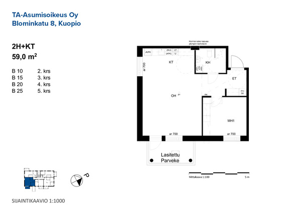 Right of occupancy apartment Kuopio Petonen 2 rooms