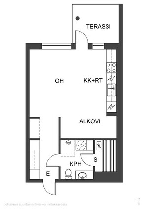 Vuokra-asunto Oulu Metsokangas Yksiö