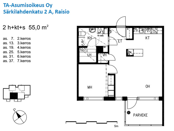 Asumisoikeusasunto Raisio Varppeenseutu Kaksio