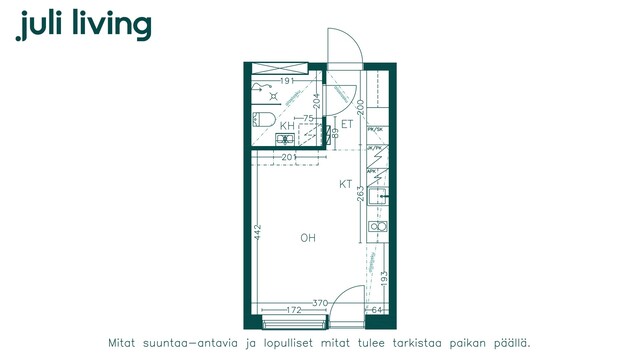 Vuokra-asunto Turku Pukkila Yksiö Yleiskuva