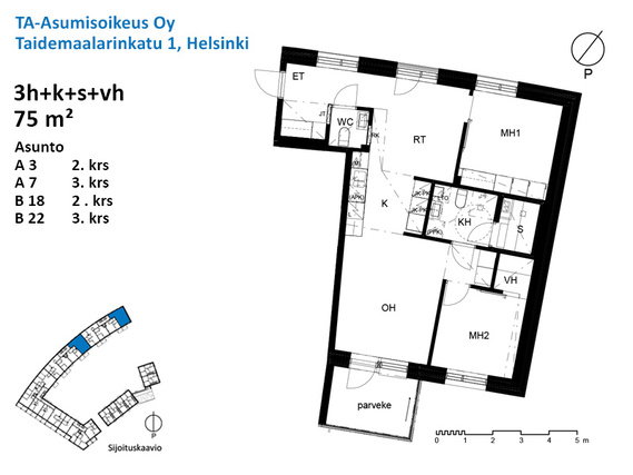 Asumisoikeusasunto Helsinki Kaarela 3 huonetta