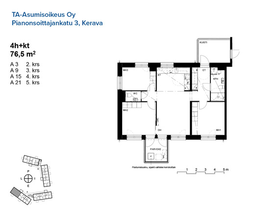 Asumisoikeusasunto Kerava Ylikerava 4 huonetta